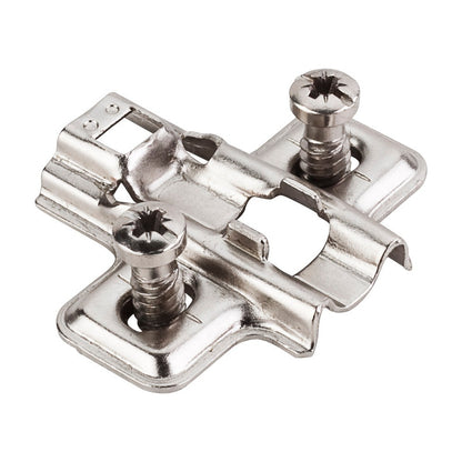 600 Series Standard Duty Hinge Mounting Plate, 0 mm, Non-Cam, Euro Screws, Frameless