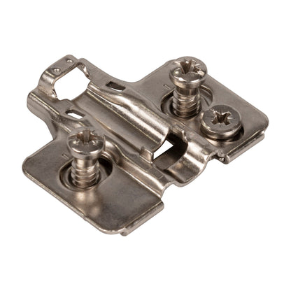 600 Series Standard Duty Hinge Mounting Plate, 2 mm, Cam Adjustable, Euro Screws, Frameless