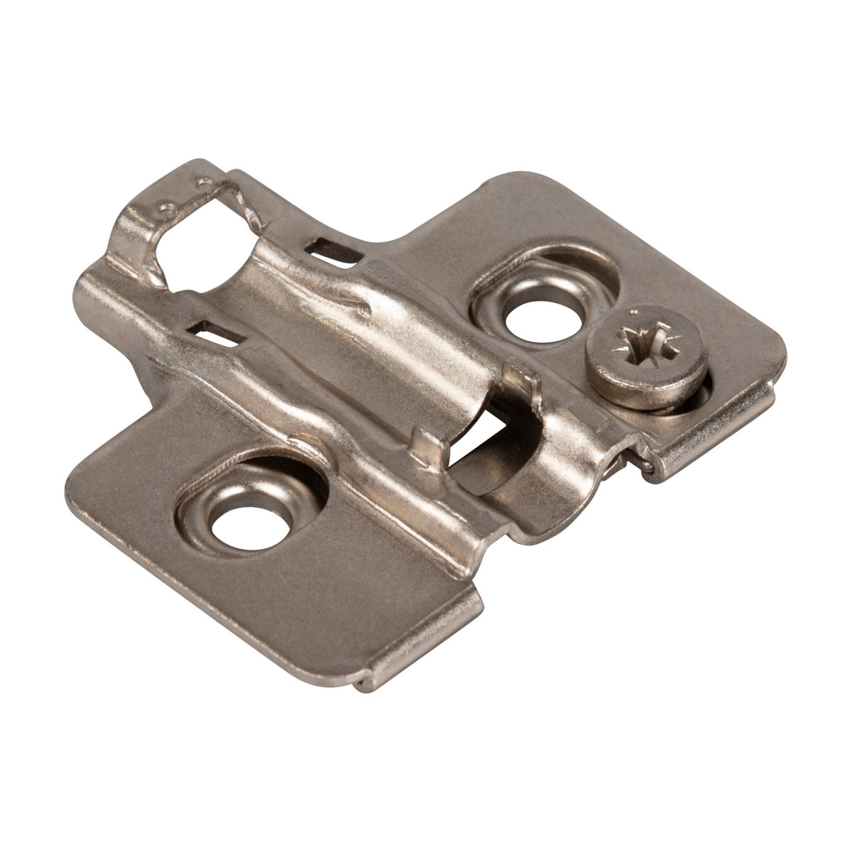 600 Series Standard Duty Hinge Mounting Plate, 2 mm, Cam Adjustable, No Screws, Frameless