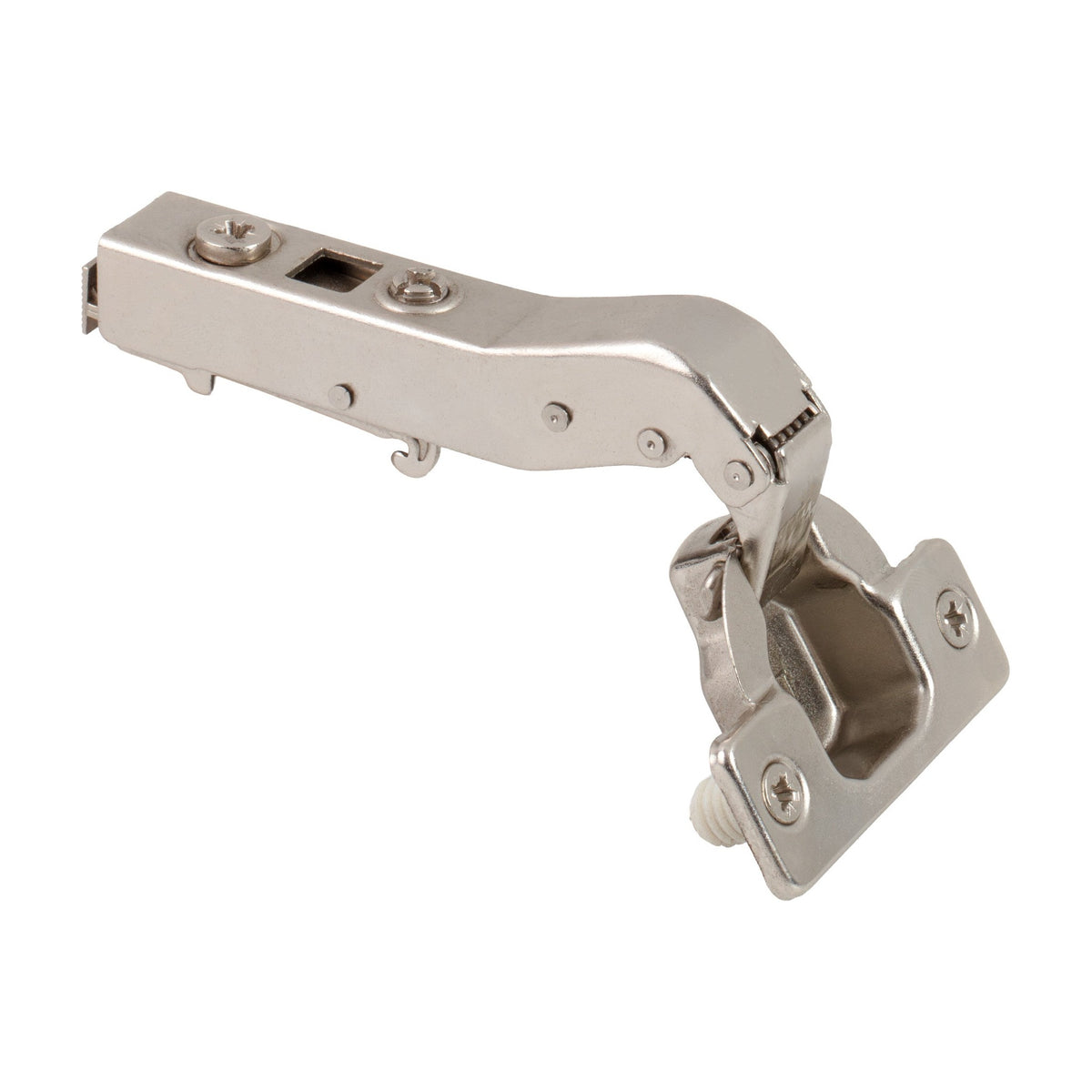 700 Series Heavy Duty Soft-Close European Hinge, 45 Degree, 18 mm Crank (Inside Corner), Cam Adjustable, Press-in 8 mm Dowels