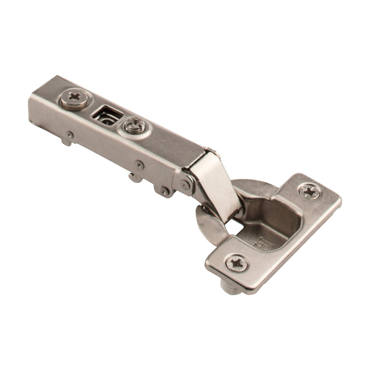 700 Series Heavy Duty Soft-Close European Hinge, 110 Degree, 0 mm Crank (Full Overlay), Cam Adjustable, Press-in 8 mm Dowels