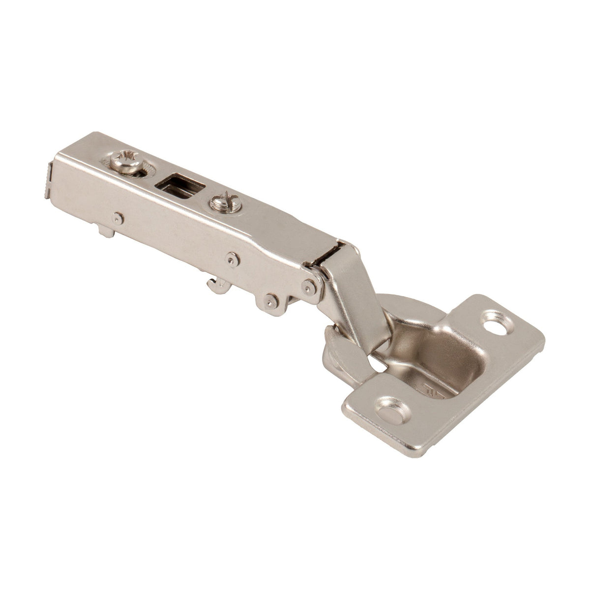 700 Series Heavy Duty Soft-Close European Hinge, 110 Degree, 0 mm Crank (Full Overlay), Screw Adjustable, No Dowels