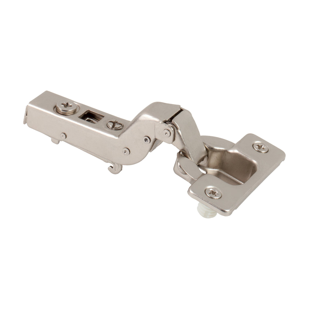 725 Series Heavy Duty European Hinge, 110 Degree, 15 mm Crank (Inset), Cam Adjustable, Press-in 8 mm Dowels