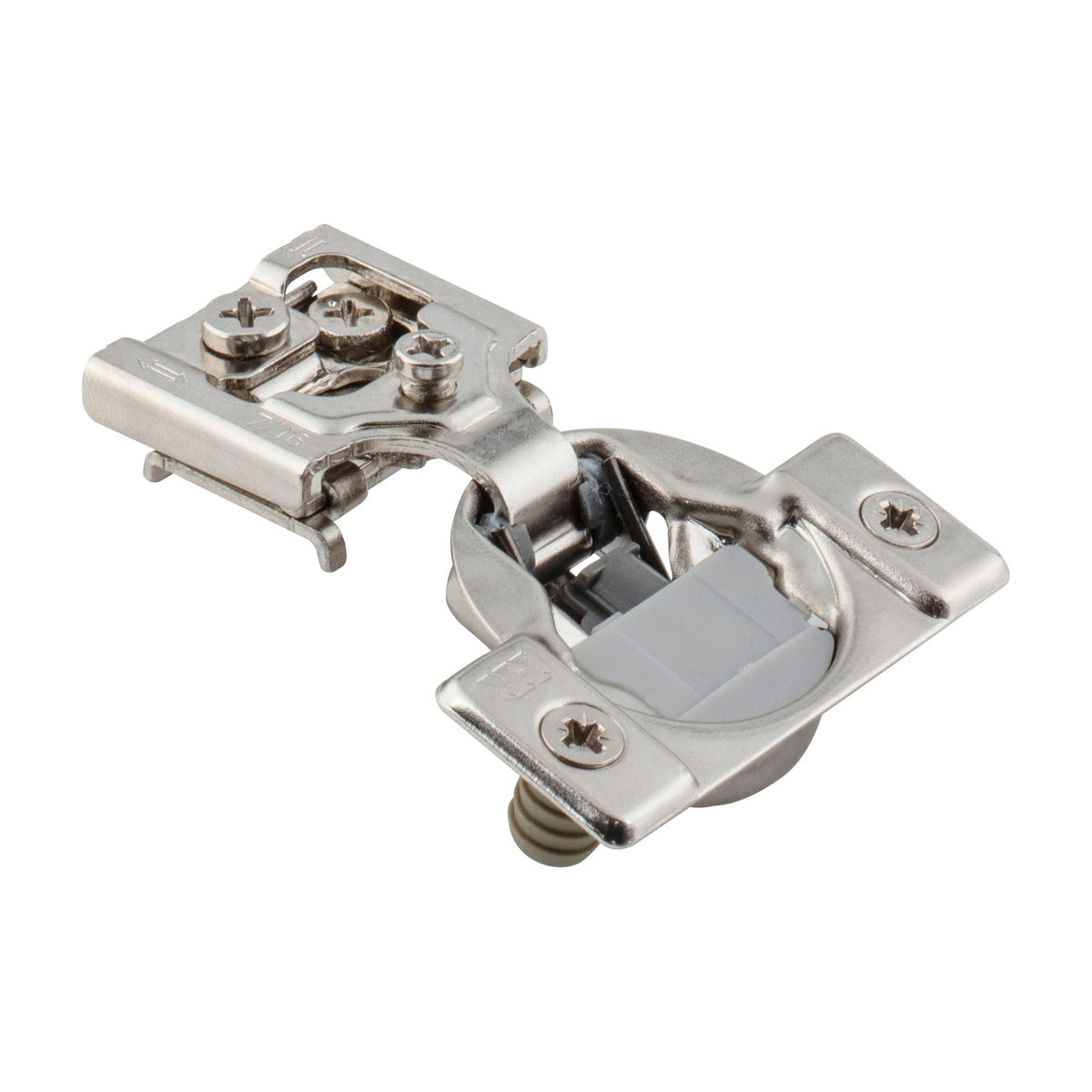 9390 Series Soft-Close Compact Hinge, 7/16", Dowels, Standard