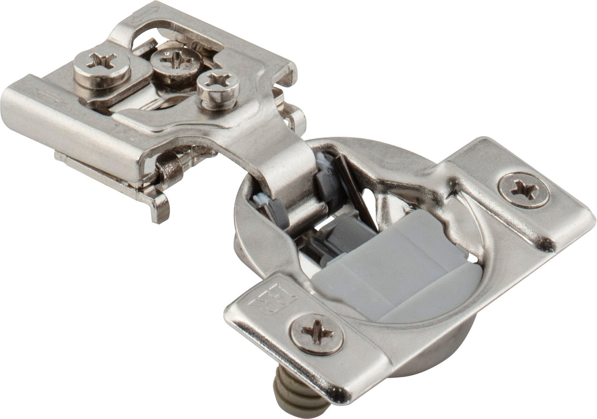 9390 Series Soft-Close Compact Hinge, 1/2", 2 Cleat, Dowels, Standard