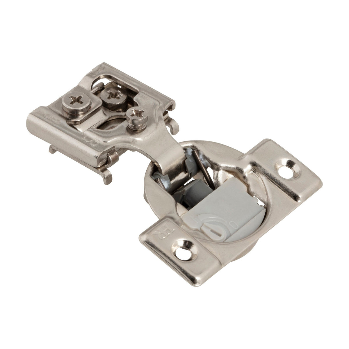 9390 Series Soft-Close Compact Hinge, 1/2", No Dowels, Adjustable