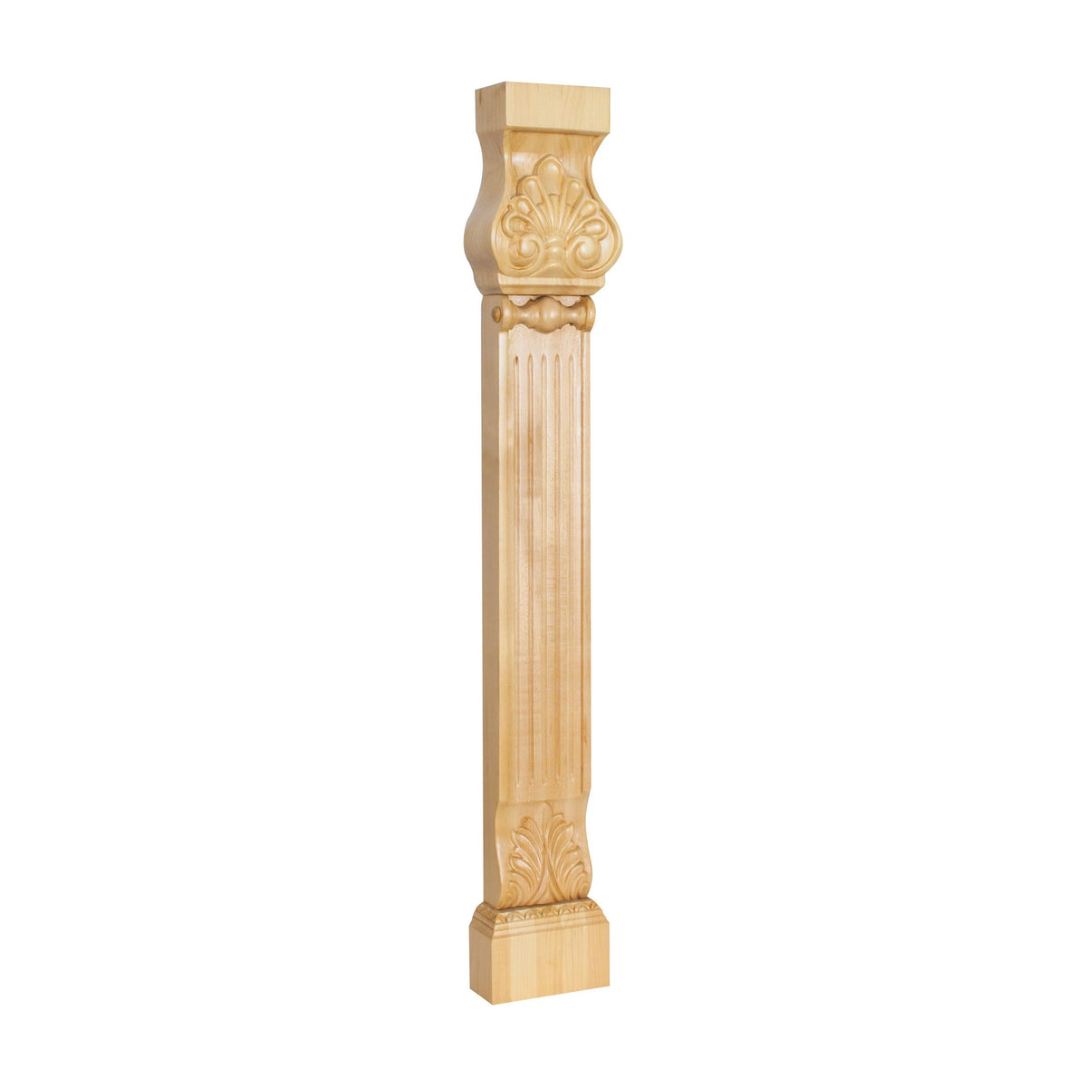 Acanthus & Shell Wood Pilaster, 31" Tall