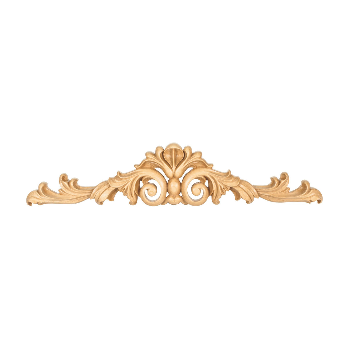 Acanthus Hand Carved Wood Onlay, 20" x 1" x 4-1/4"