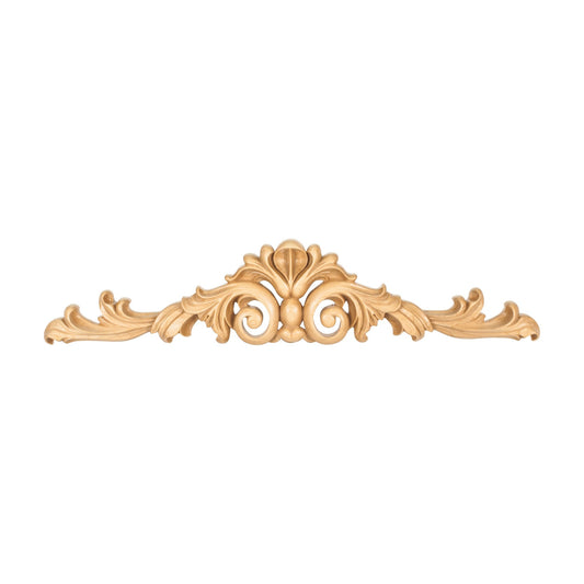 Acanthus Hand Carved Wood Onlay, 20" x 1" x 4-1/4"