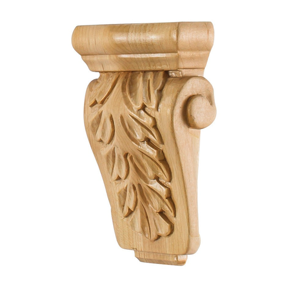 Acanthus Small Wood Corbel, 3-5/8" x 1-1/2" x 5-1/2"