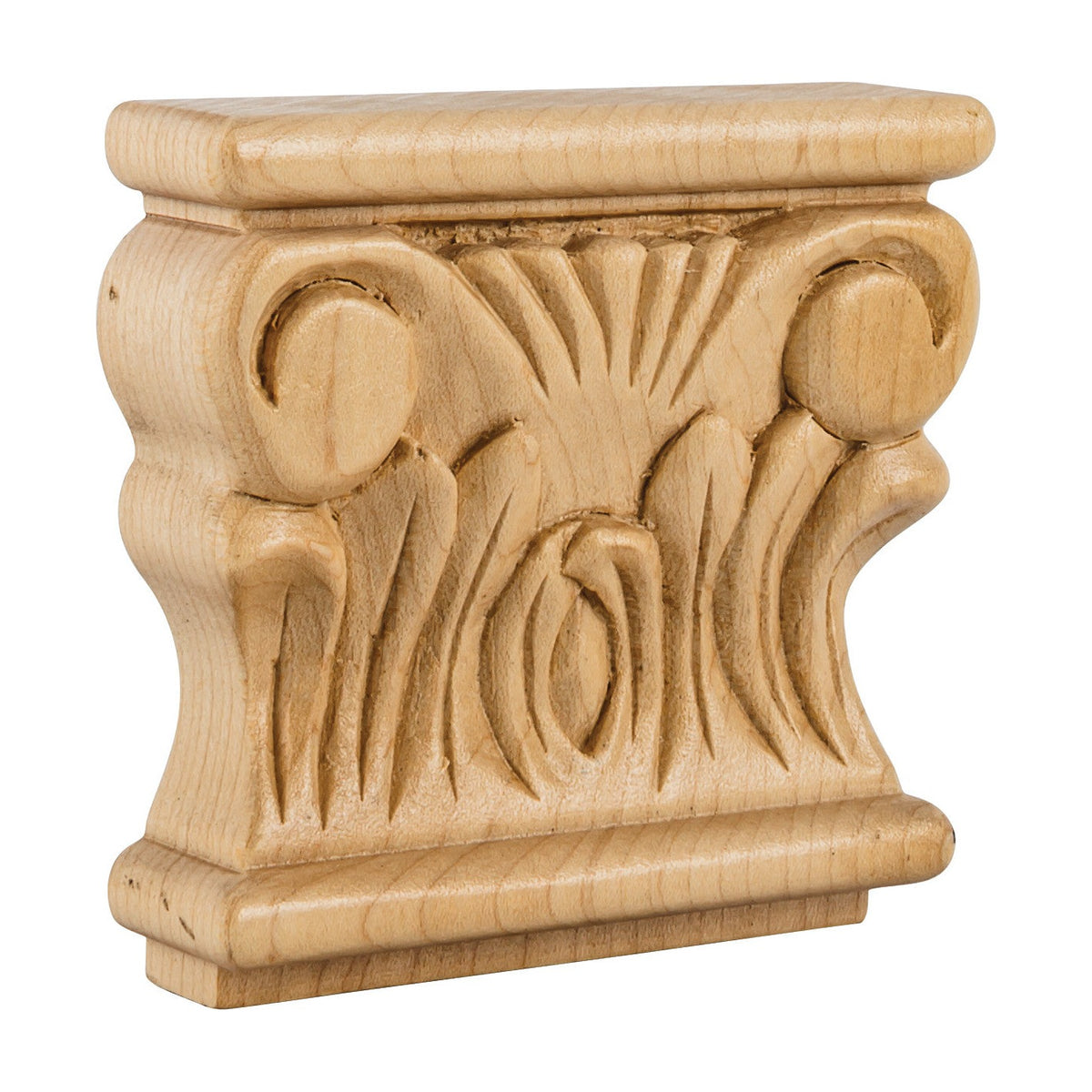 Acanthus Traditional Wood Capital, 3-1/2" x 3-7/8" x 1"