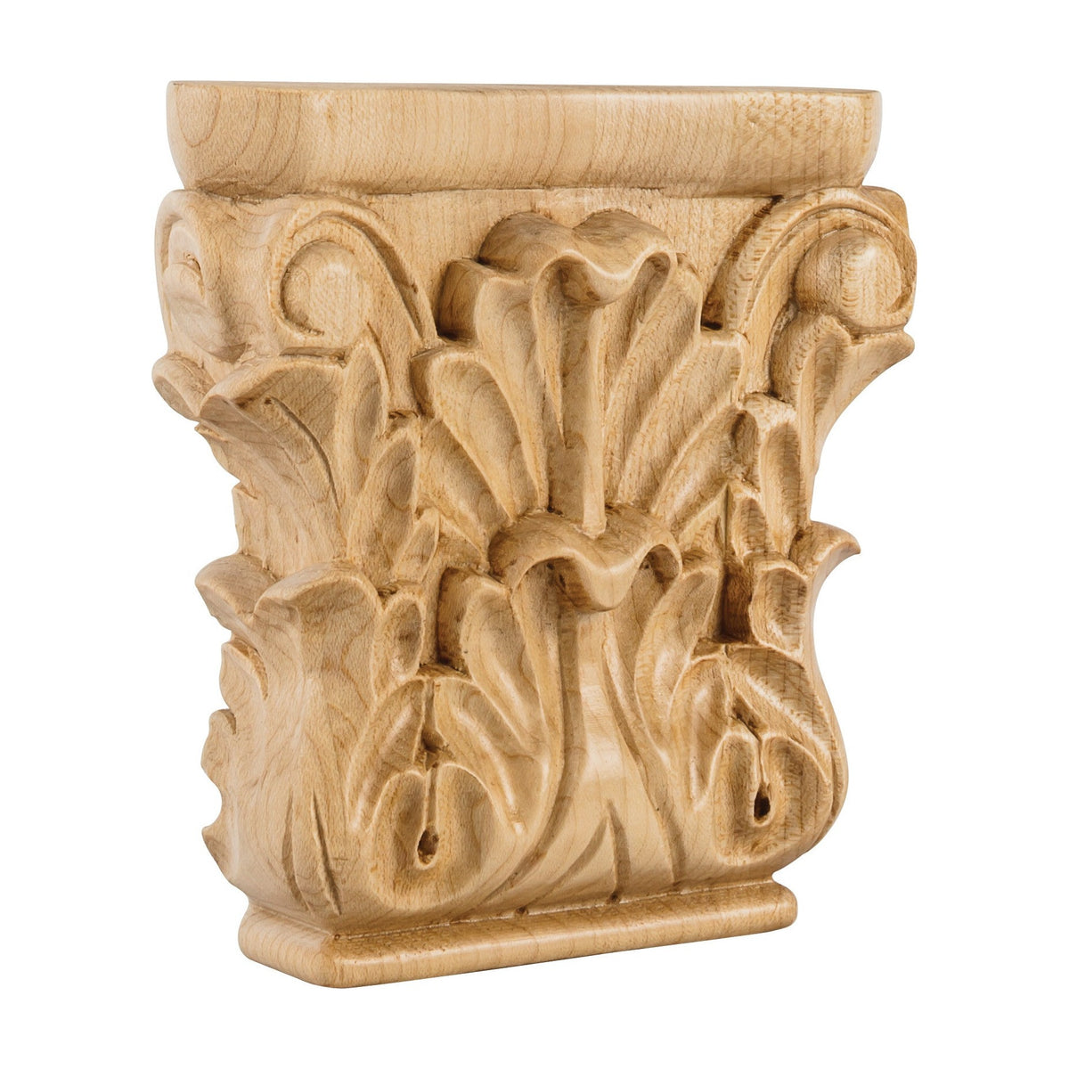 Acanthus Traditional Wood Capital, 4-3/4" x 4-3/4" x 1-1/4"