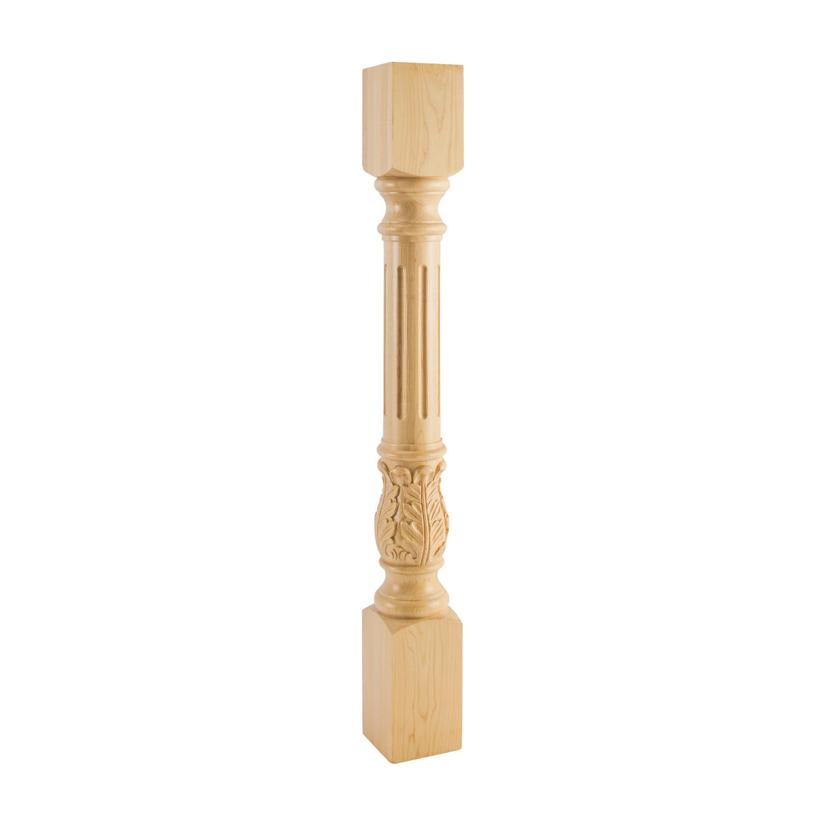 Acanthus Traditional Wood Post, 4" x 4" x 35-1/2"