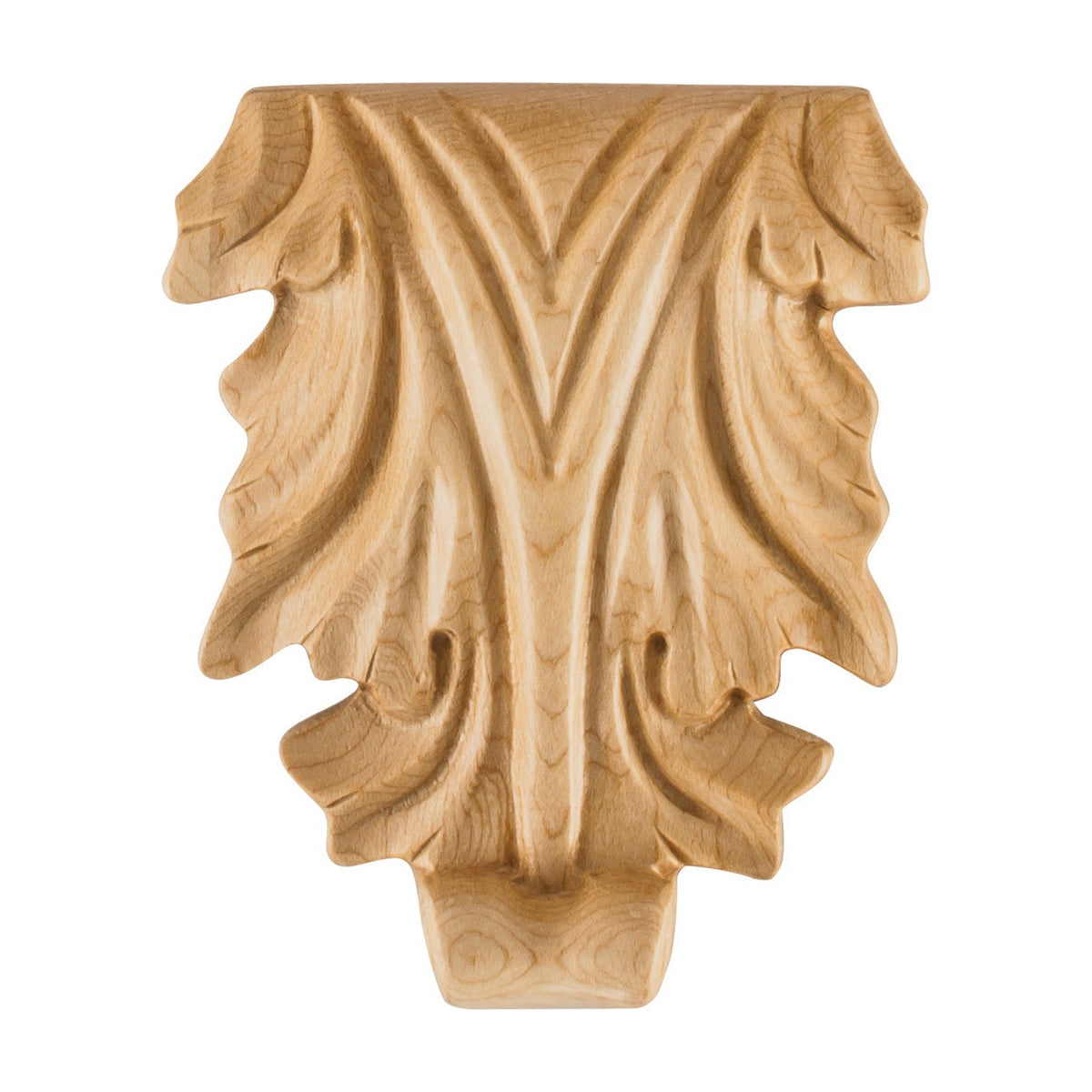 Acanthus Wood Applique, 3-5/8" x 3/4" x 4-1/4"