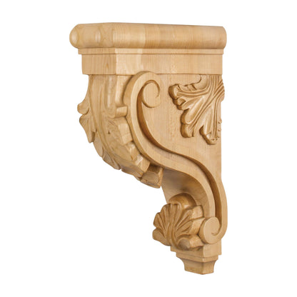 Acanthus Wood Bar Bracket, 3-3/8" x 7-3/4" x 13"