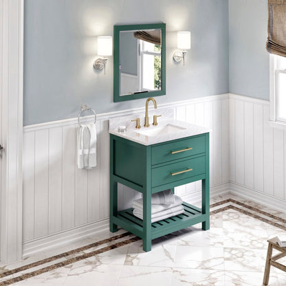 Adler Framed Mirror, Forest Green, room view