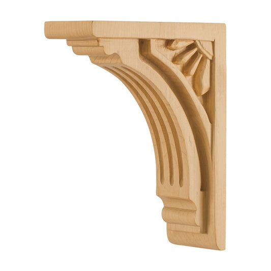 Art Deco Wood Corbel, 2" x 4-5/8" x 6"