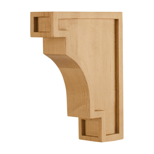 Arts & Crafts Wood Corbel, 2" x 6" x 8", Coved