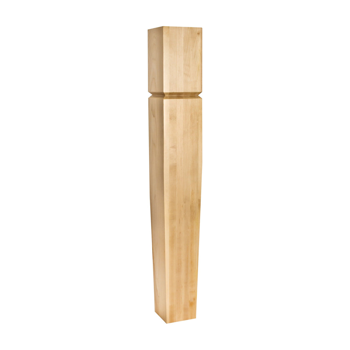 Arts and Crafts Wood Post with Groove, Tapers to Base, 5" x 5" x 35-1/2"