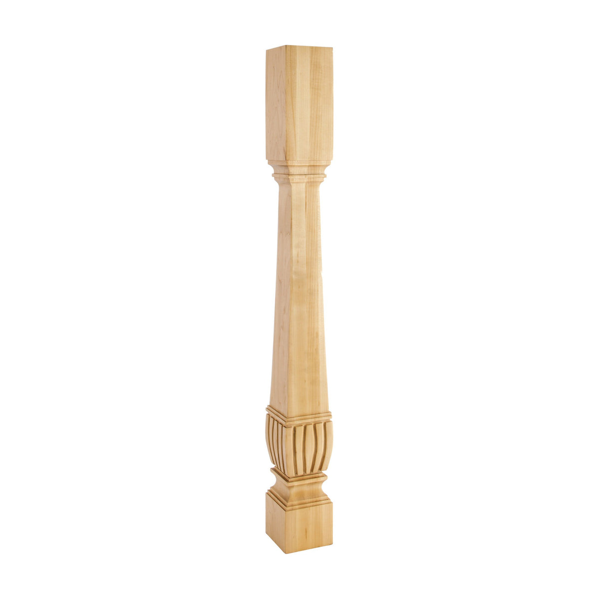 Arts & Crafts Wood Post with Reed Detail, 3-3/4" x 3-3/4" x 35-1/2"