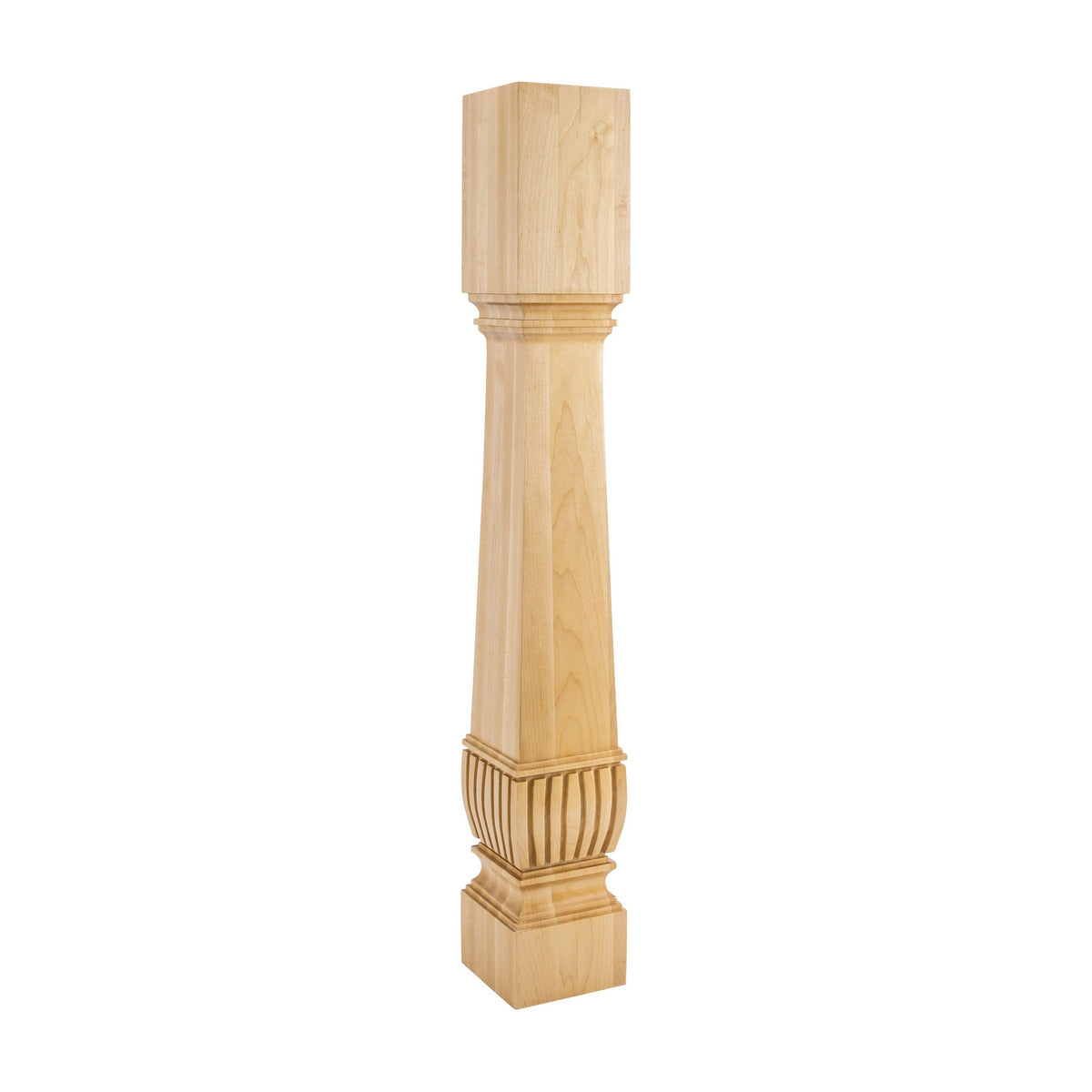 Arts & Crafts Wood Post with Reed Detail, 5" x 5" x 35-1/2"
