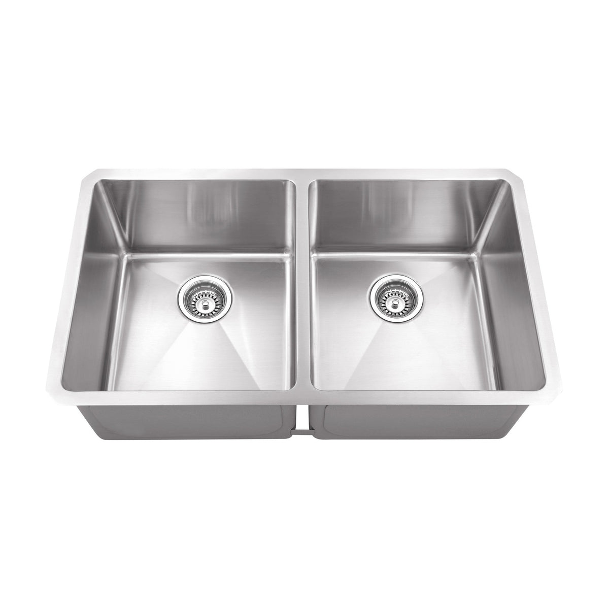 Augustin 32" 50/50 Stainless Steel Undermount Double Basin Kitchen Sink, Stainless Steel