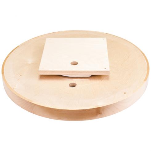 Azriel 18" Round Wood Lazy Susan Shelf with Swivel