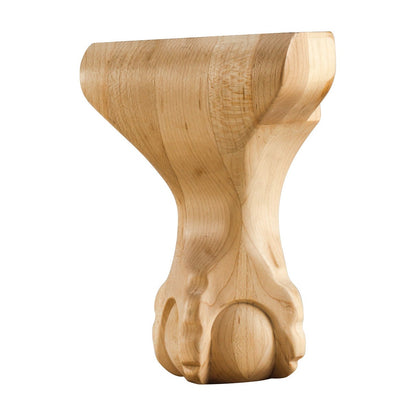 Ball & Claw Traditional Wood Leg, 4-1/4" x 2-3/4" x 6", Center