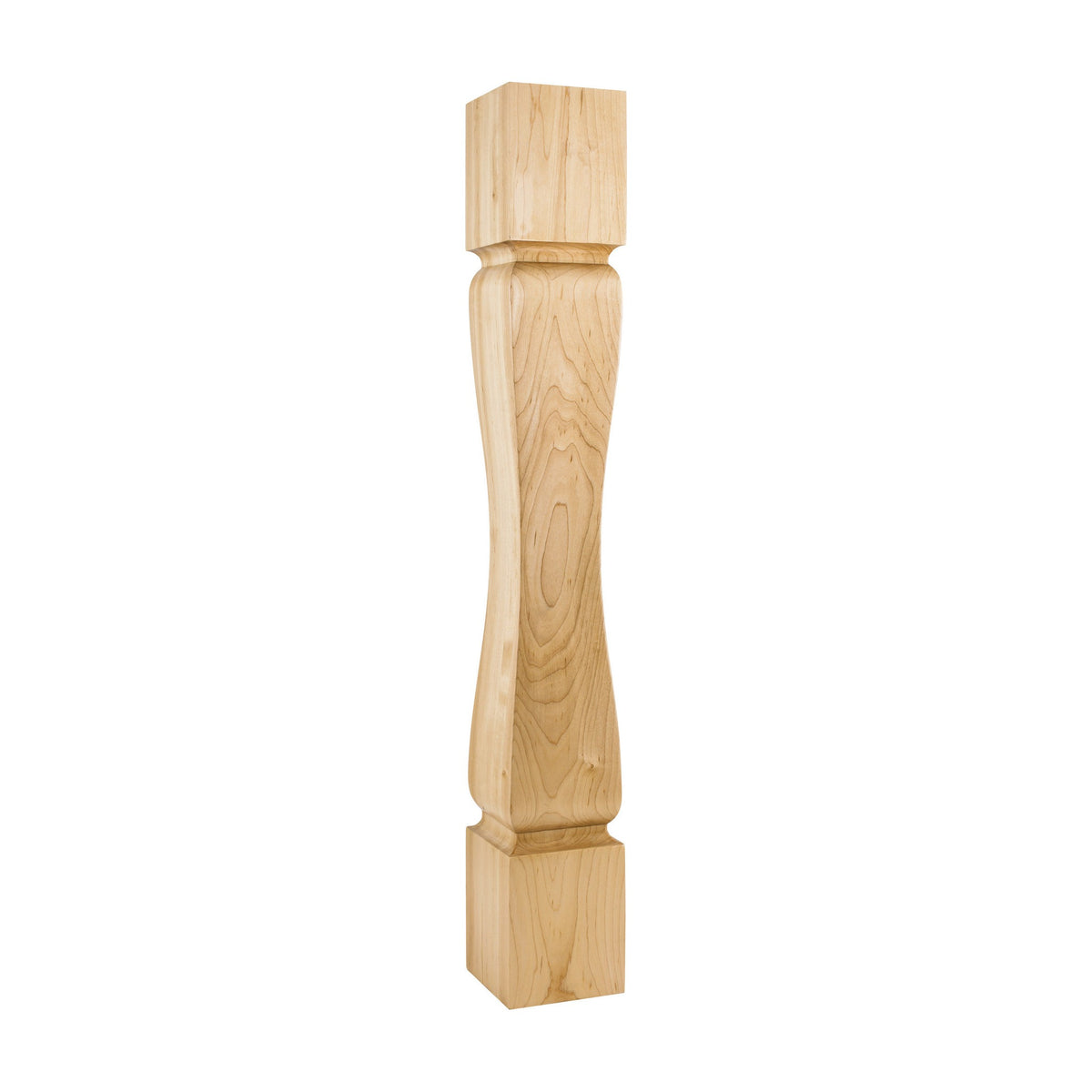 Baroque Minimalist Wood Post, 5" x 5" x 35-1/2"