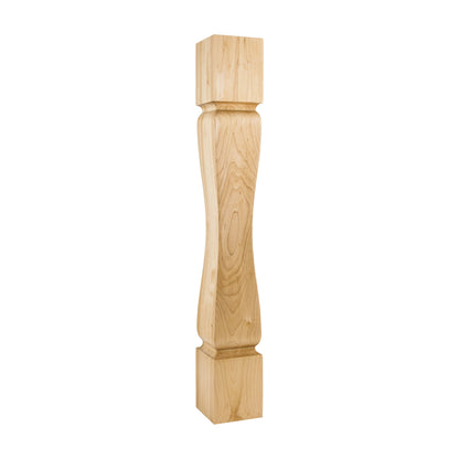 Baroque Minimalist Wood Post, 5" x 5" x 35-1/2"
