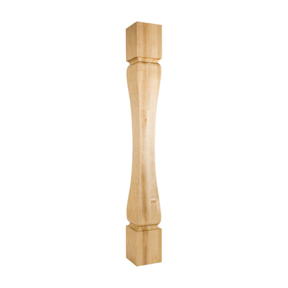 Baroque Minimalist Wood Post, 5" x 5" x 42"
