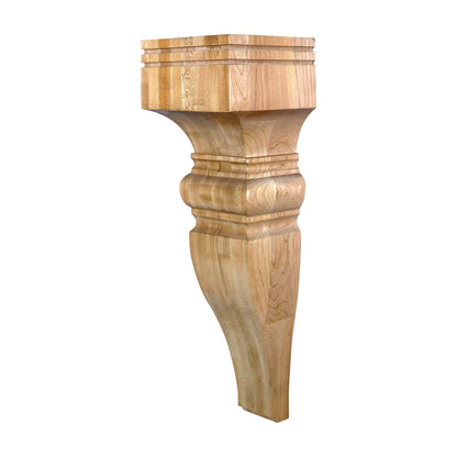 Baroque Wood Corbel, 7" x 7" x 22"