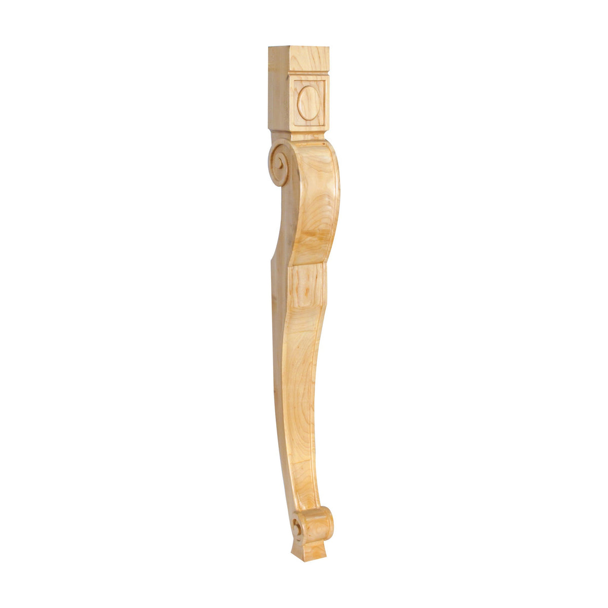 Baroque Wood Leg, 2-3/4" x 2-3/4" x 31"