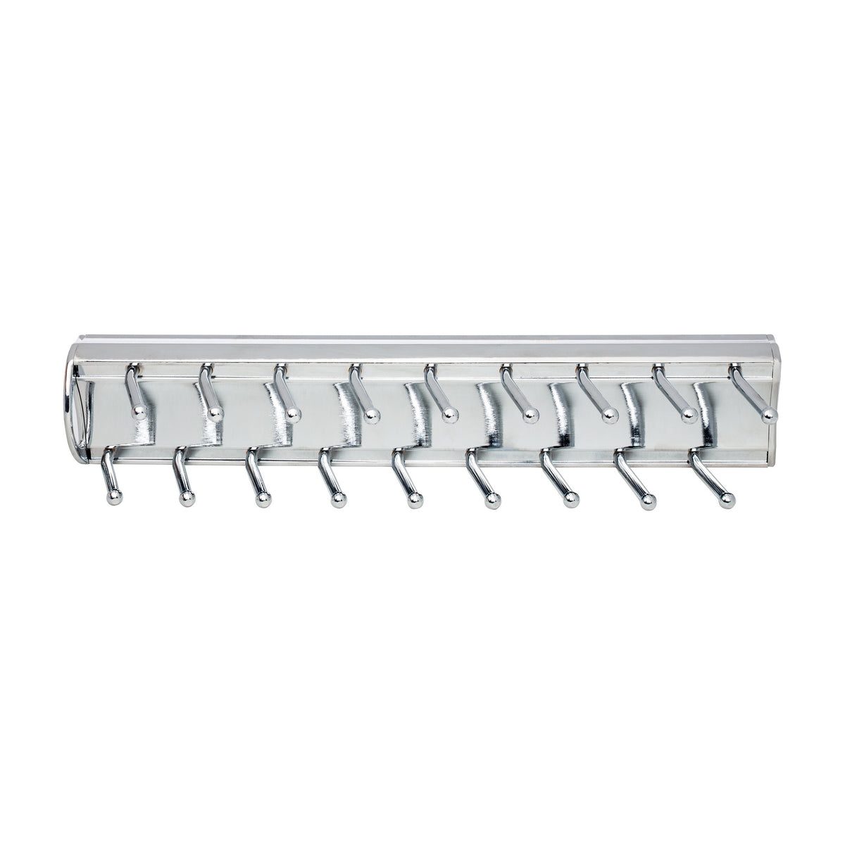 Beckett 14" Push-to-Open Sliding Tie Rack, Polished Chrome