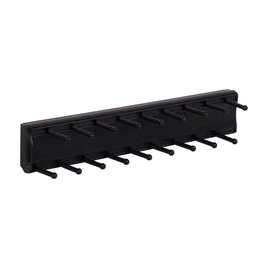 Beckett 14" Push-to-Open Sliding Tie Rack in Matte Black