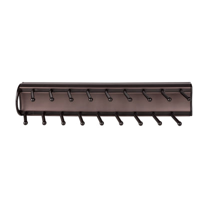 Beckett 14" Push-to-Open Sliding Tie Rack, Dark Bronze