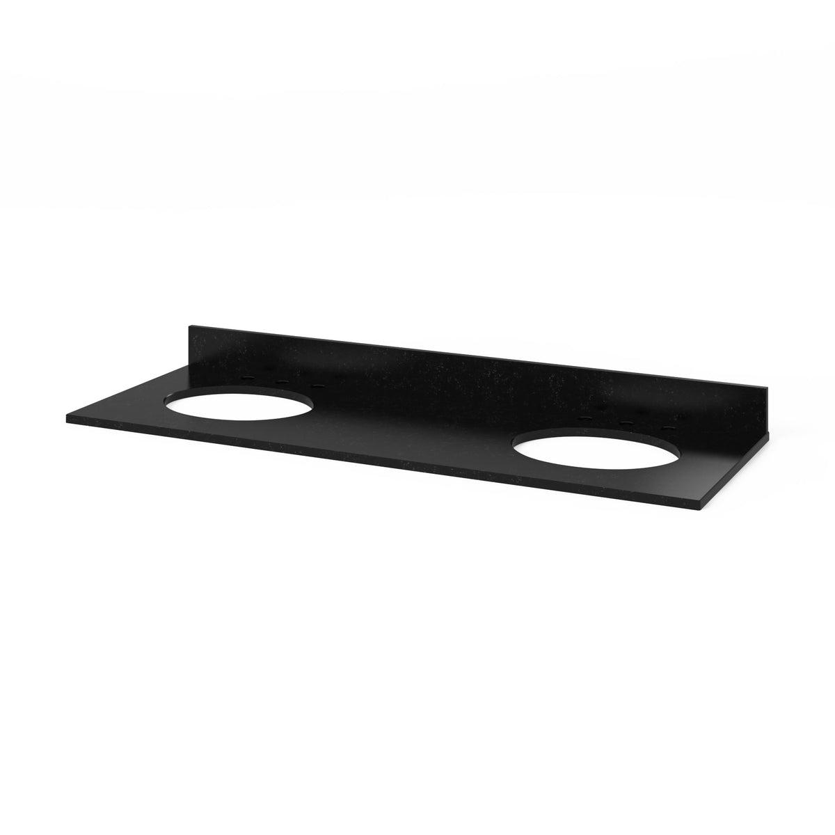 Black Granite Vanity Top, 61" Double Oval Bowl Cutouts