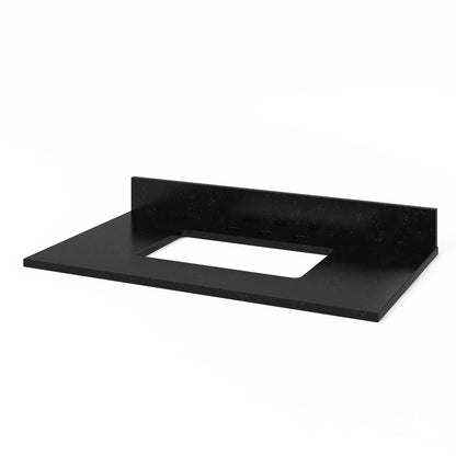 Black Granite Vanity Top, 37" Single Rectangle Bowl Cutout
