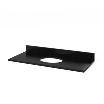 Black Granite Vanity Top, 49" Single Oval Bowl Cutout