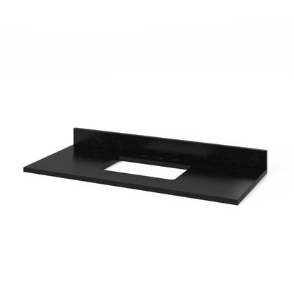 Black Granite Vanity Top, 49" Single Rectangle Bowl Cutout