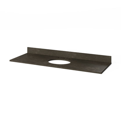 Blue Limestone Vanity Top, 61" Single Oval Bowl Cutout