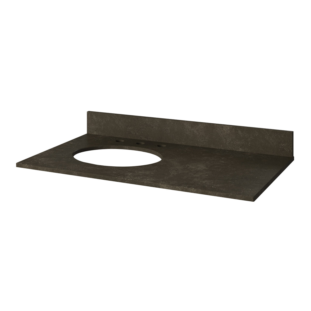 Blue Limestone Vanity Top, 37" Left Offset Oval Bowl Cutout