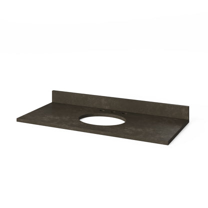 Blue Limestone Vanity Top, 49" Single Oval Bowl Cutout