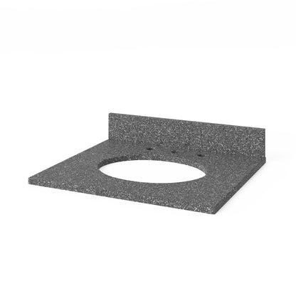 Boulder Cultured Marble Vanity Top, 25" Single Oval Bowl Cutout