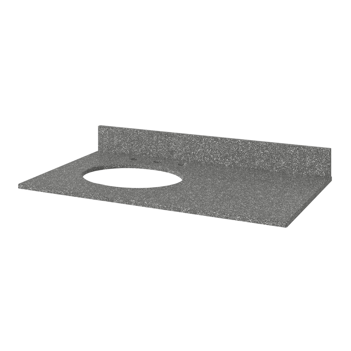 Boulder Cultured Marble Vanity Top, 37" Left Offset Oval Bowl Cutout