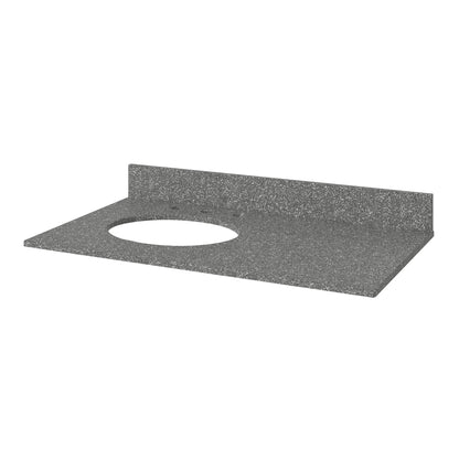 Boulder Cultured Marble Vanity Top, 37" Left Offset Oval Bowl Cutout