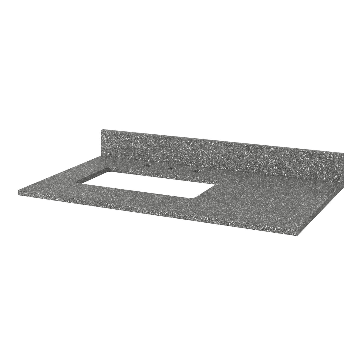 Boulder Cultured Marble Vanity Top, 37" Left Offset Rectangle Bowl Cutout