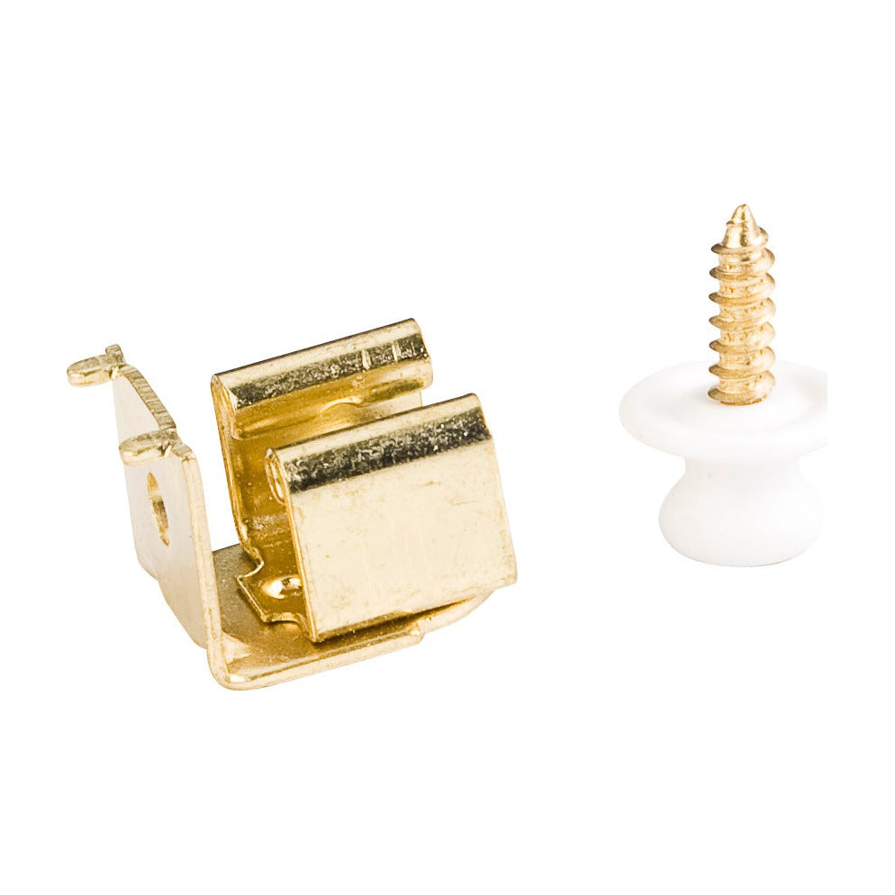 Button Catch, Polished Brass Receiver