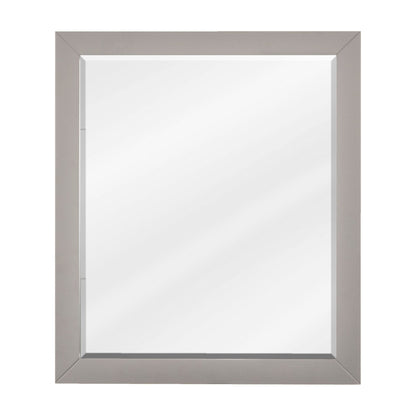 Cade Wood Framed Mirror, 24" W x 28" H, Grey