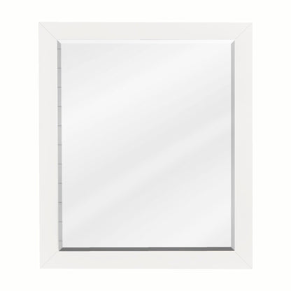 Cade Wood Framed Mirror, 24" W x 28" H, White